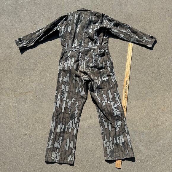 Vintage Walls Trebark Camo Hunting Coveralls Canvas Jumpsuit Large Tall USA - Picture 2 of 11